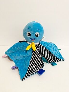 Baby Einstein Octopus Lovey Baby Security Blanket Sensory Toy Blue Rainbow
